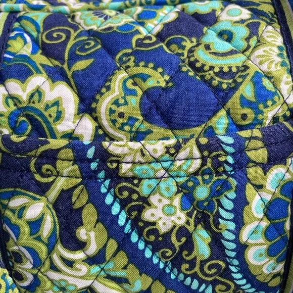 Vera Bradley Small Blue Green Quilted Tote - Picture 3 of 7